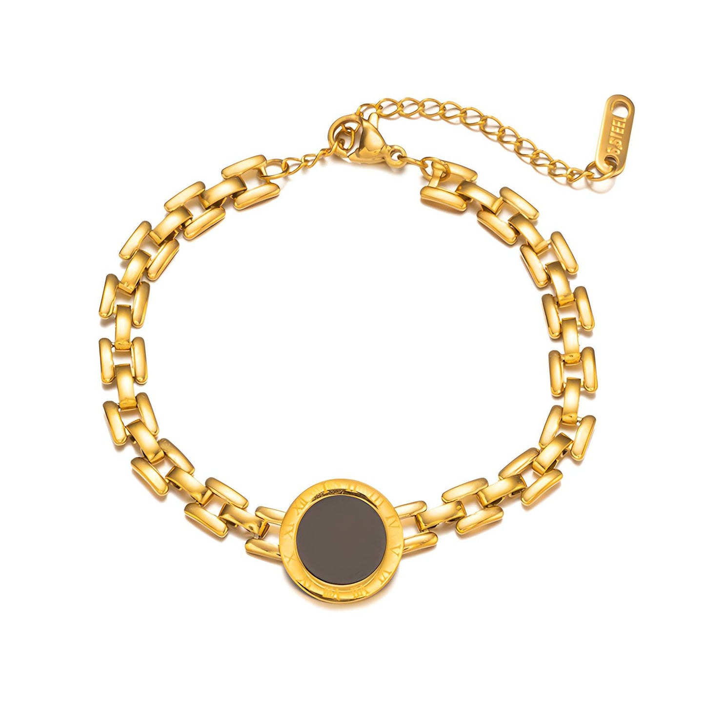 Bracelet, 18K Gold Plated Steel