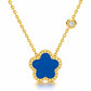 Flower Necklace, 18K Gold Plated Steel