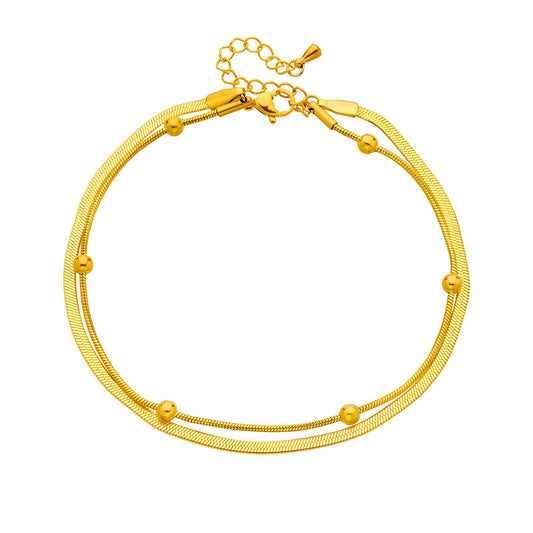Anklet, 18K Gold Plated Steel