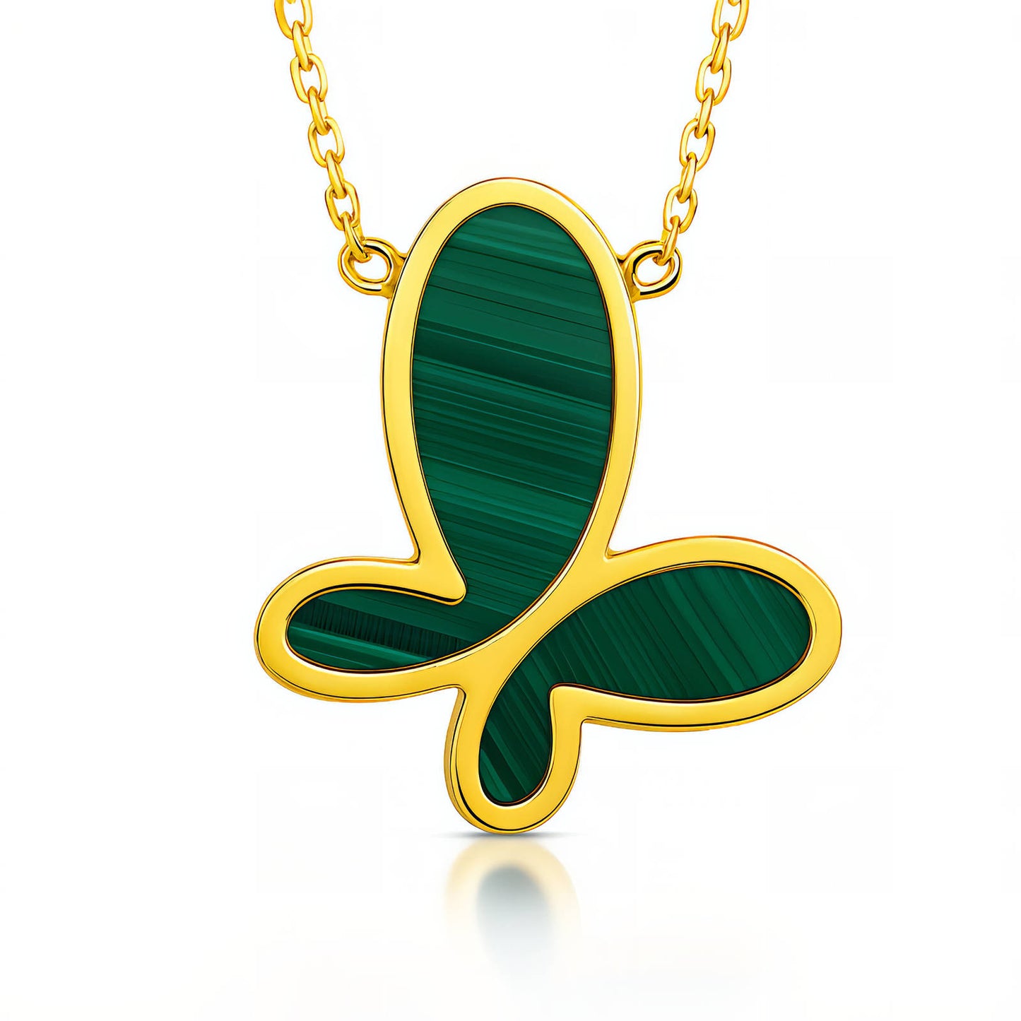 Butterfly Necklace, 18K Gold Plated Steel