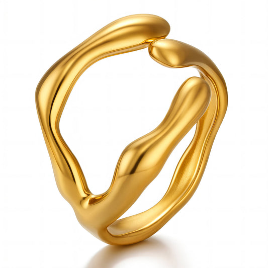 Ring, 18K Gold Plated Steel