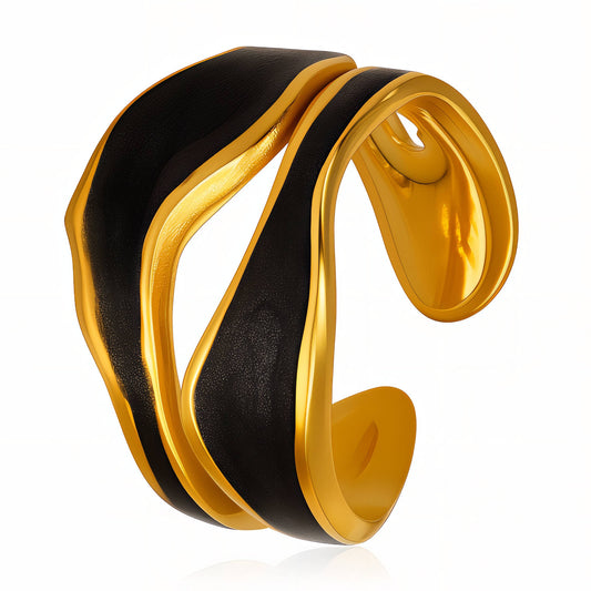 Ring, 18K Gold Plated Steel