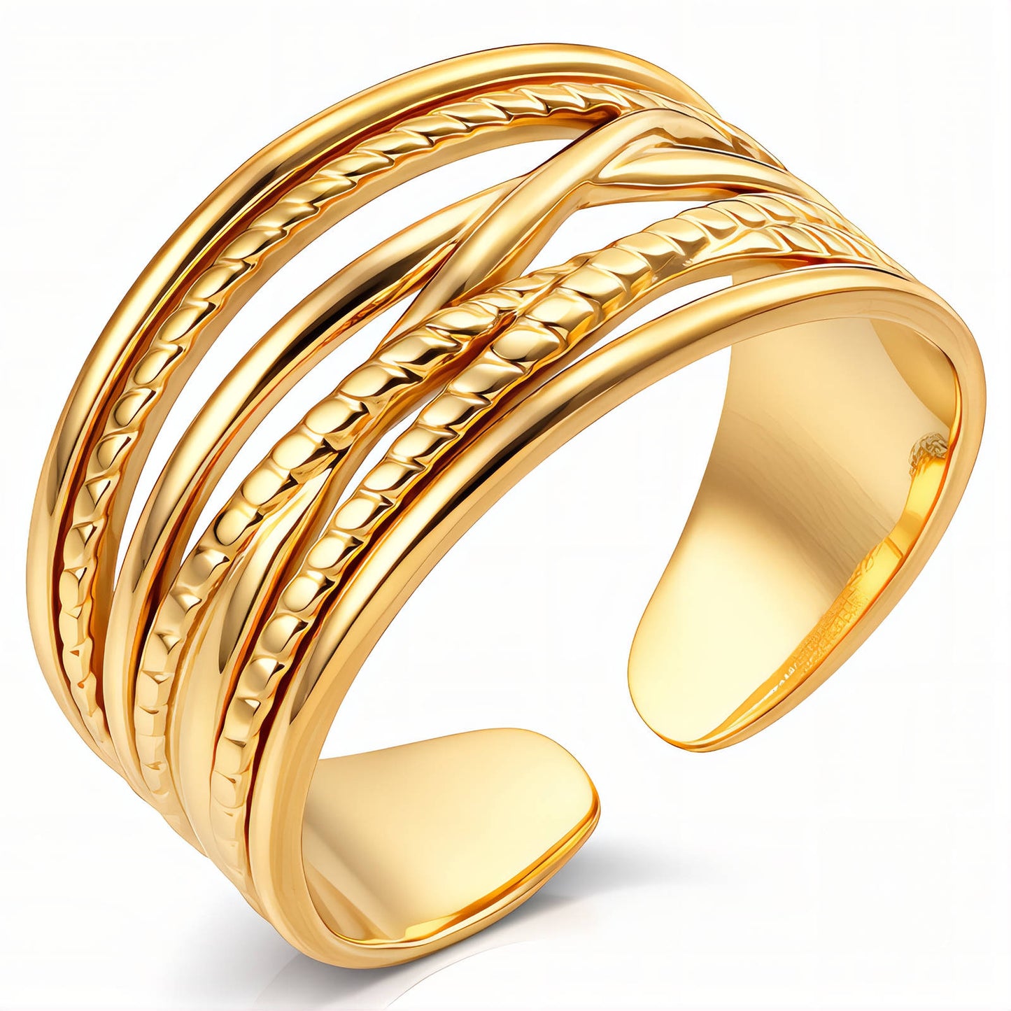 Ring, 18K Gold Plated Steel