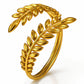 Leafs Ring, 18K Gold Plated Steel