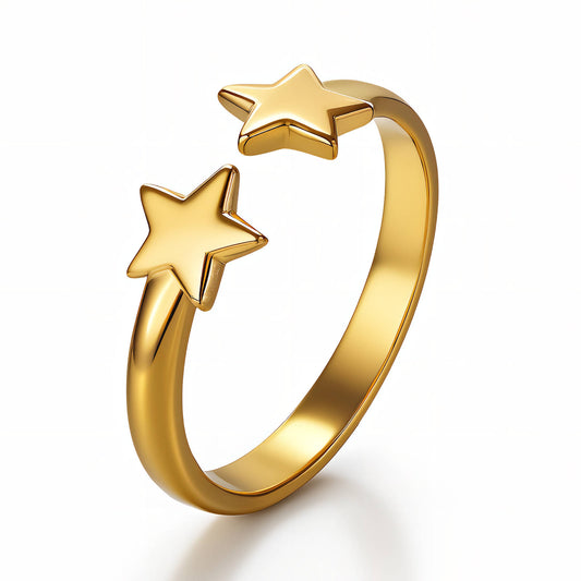 Stars Ring, 18K Gold Plated Steel