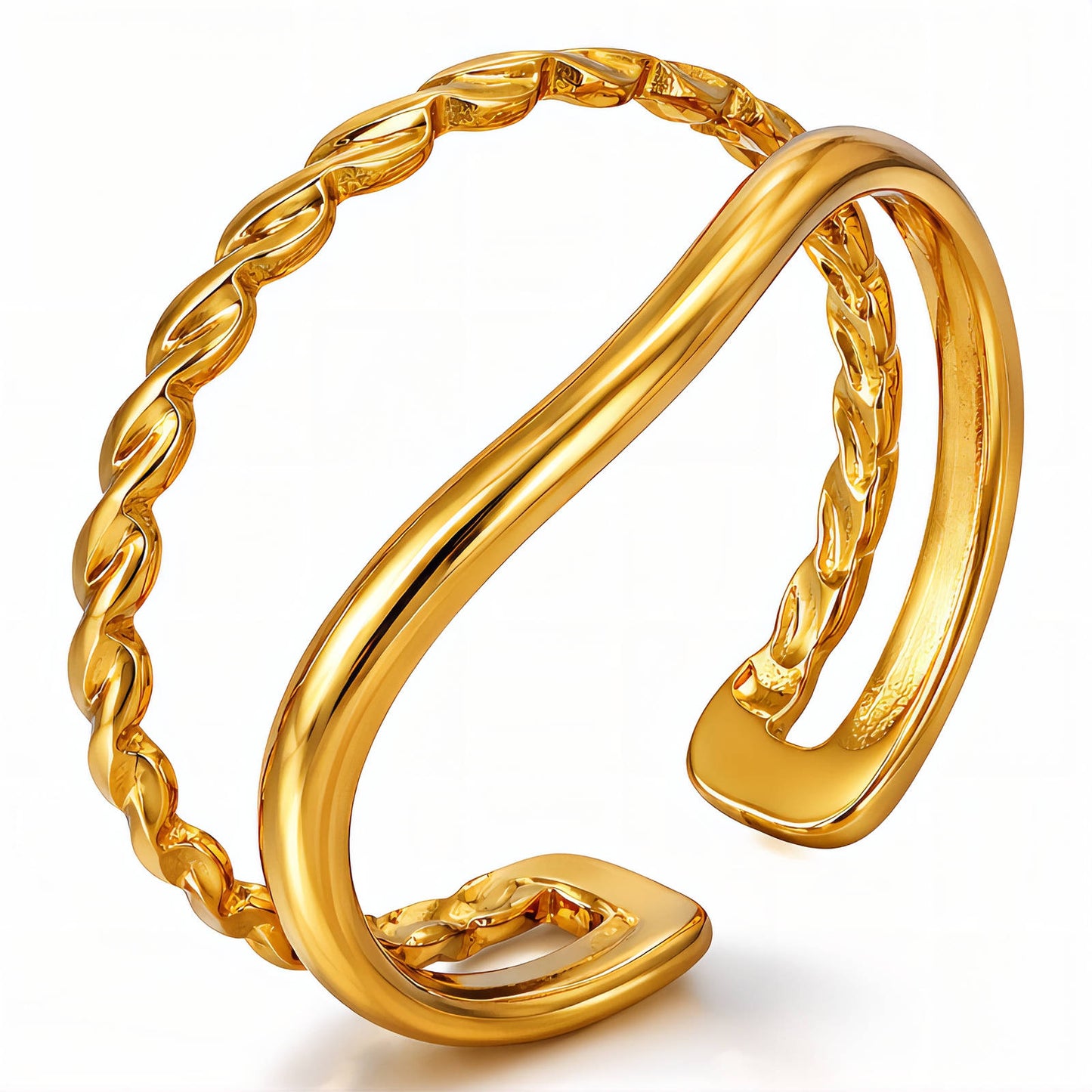 Ring, 18K Gold Plated Steel