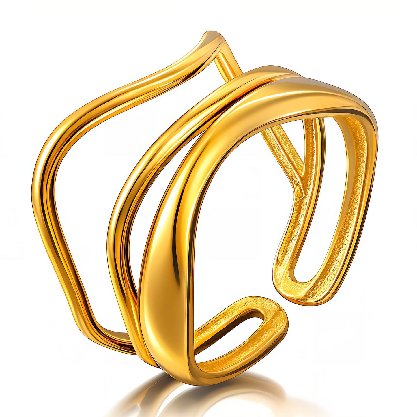 Ring, 18K Gold Plated Steel