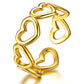 Hearts Ring, 18K Gold Plated Steel