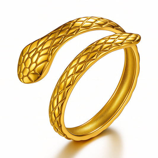 Snake Ring, 18K Gold Plated Steel