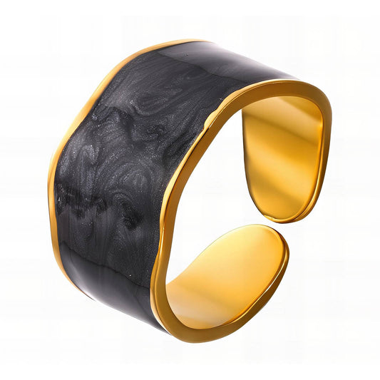 Ring, 18K Gold Plated Steel