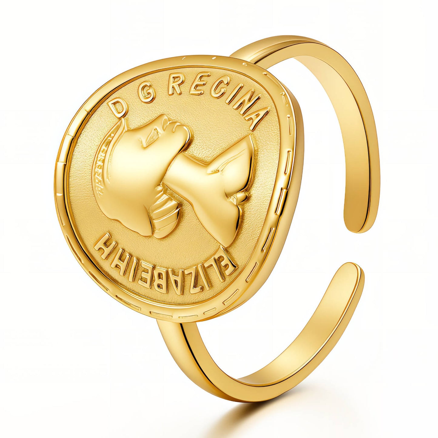 Ring, 18K Gold Plated Steel