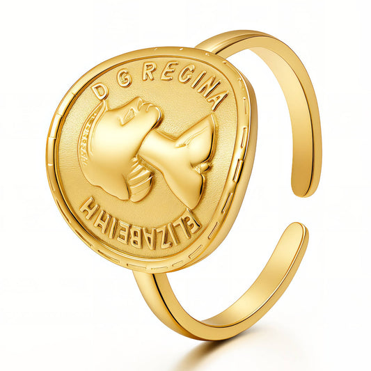 Ring, 18K Gold Plated Steel