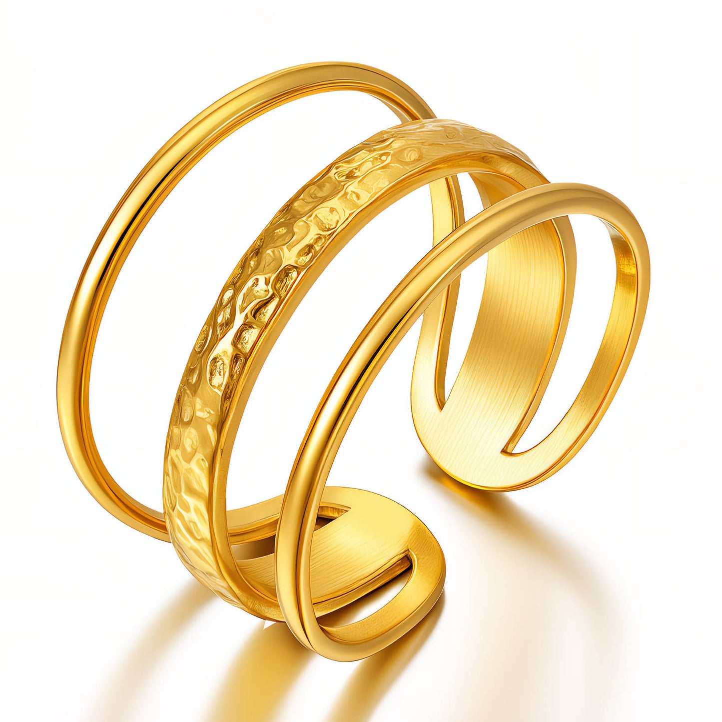 Ring, 18K Gold Plated Steel