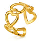 Hearts Ring, 18K Gold Plated Steel