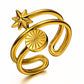 Flowers Ring, 18K Gold Plated Steel