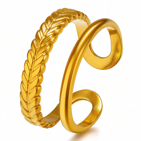 Ring, 18K Gold Plated Steel