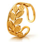 Leaves Ring, 18K Gold Plated Steel