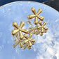 Flowers Earrings, 18K Gold Plated Steel