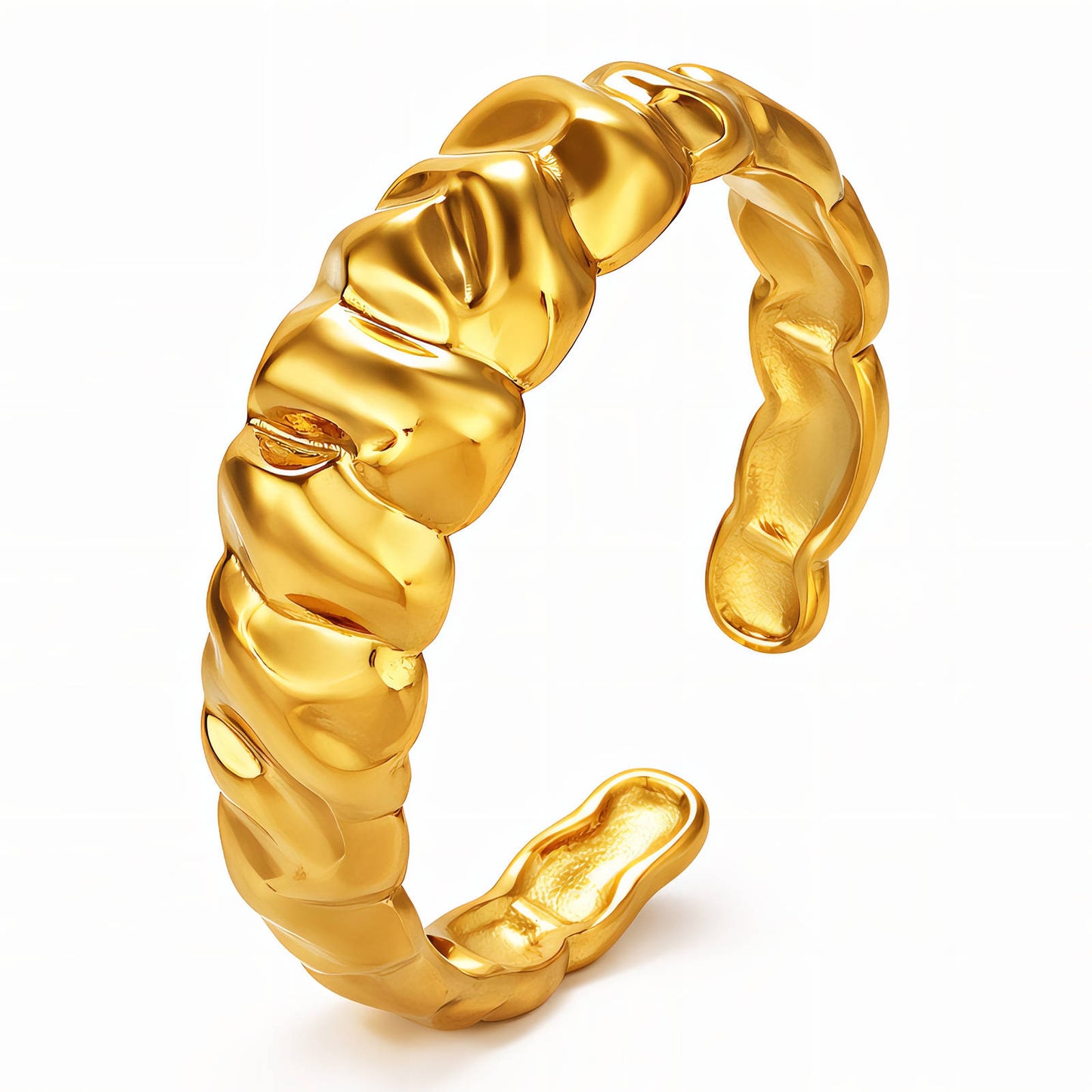 Ring, 18K Gold Plated Steel