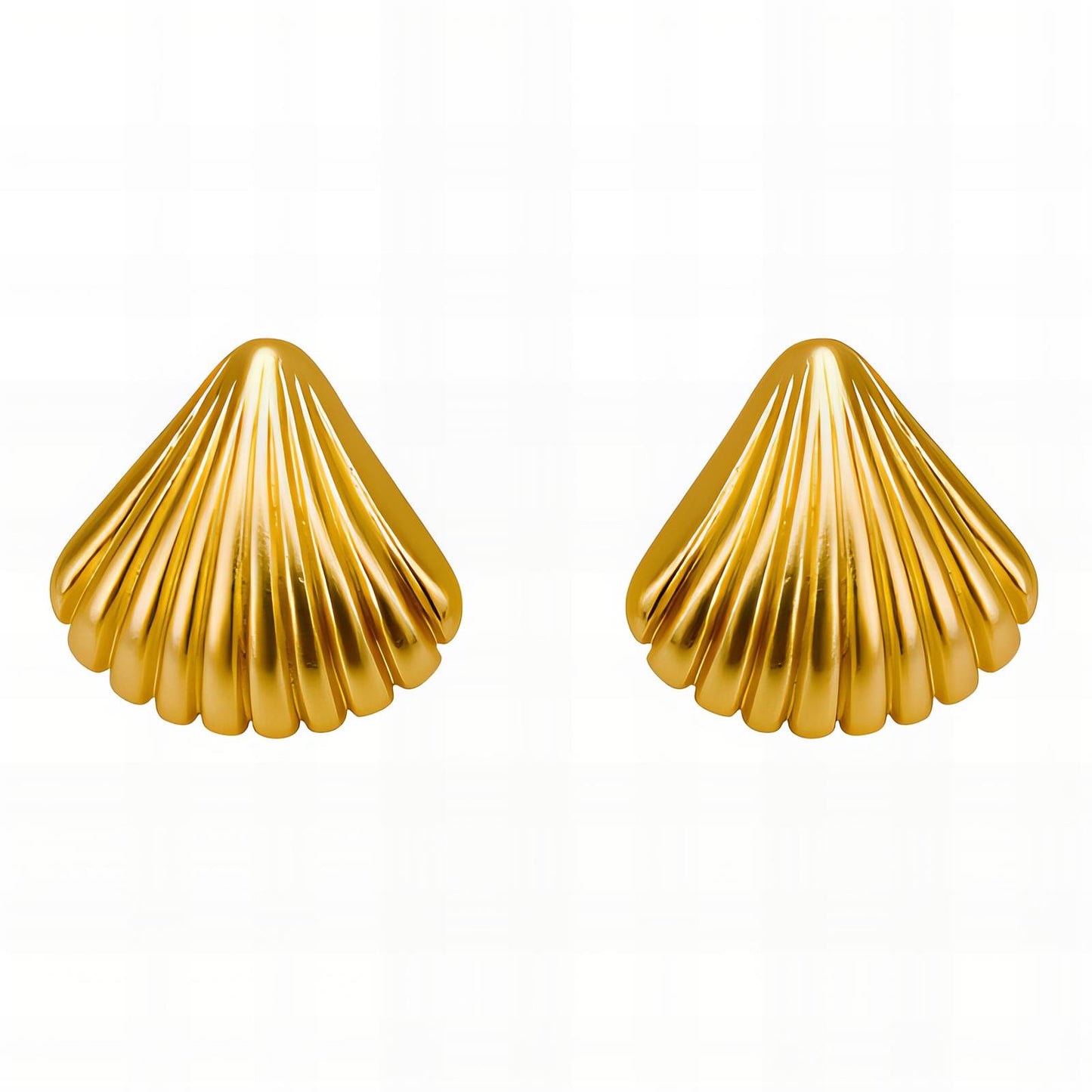 Seashells Earrings, 18K Gold Plated Steel