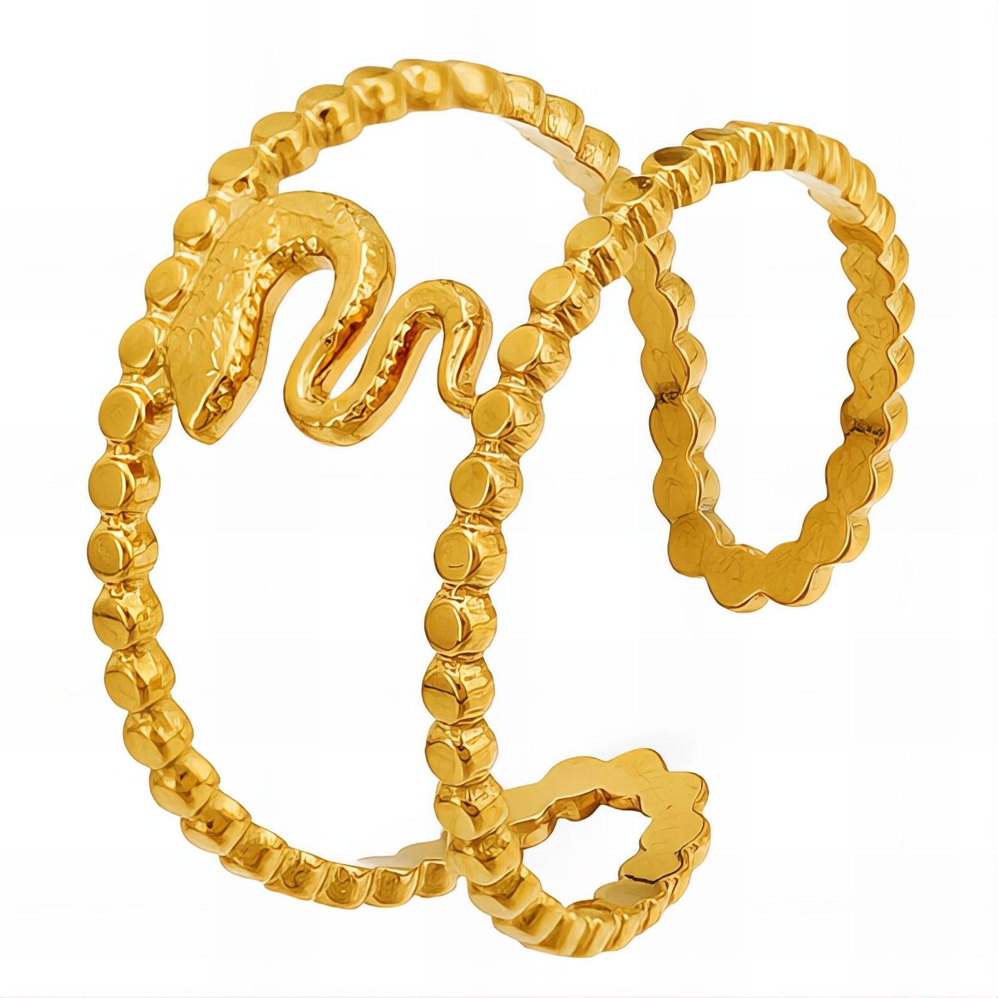 Snake Ring, 18K Gold Plated Steel