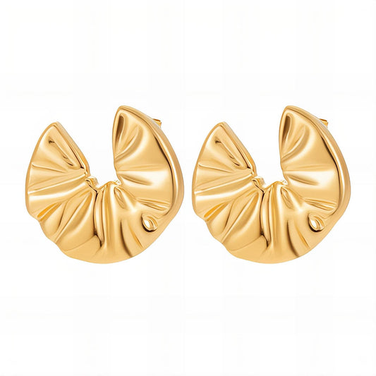 Earrings, 18K Gold Plated Steel