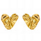 Hearts Earrings, 18K Gold Plated Steel