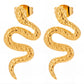Snakes Earrings, 18K Gold Plated Steel