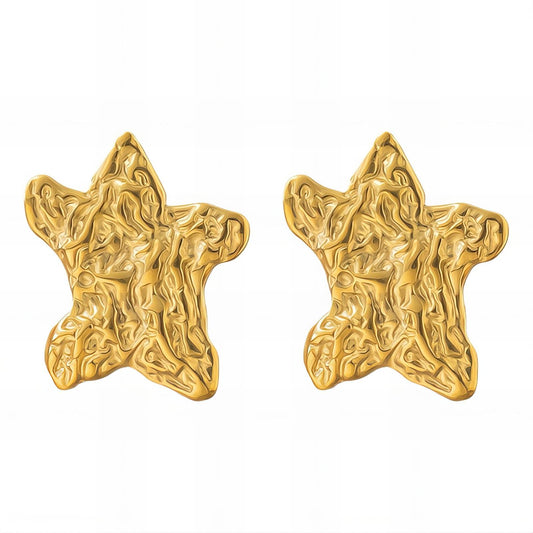 Stars Earrings, 18K Gold Plated Steel