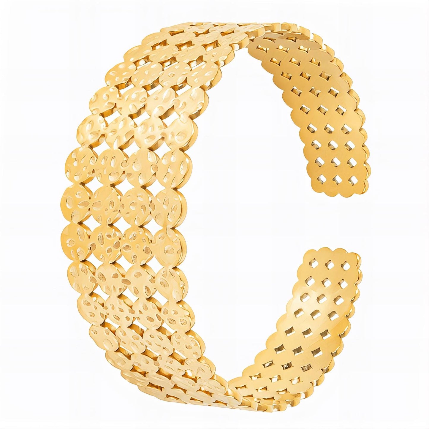 Bracelet, 18K Gold Plated Steel