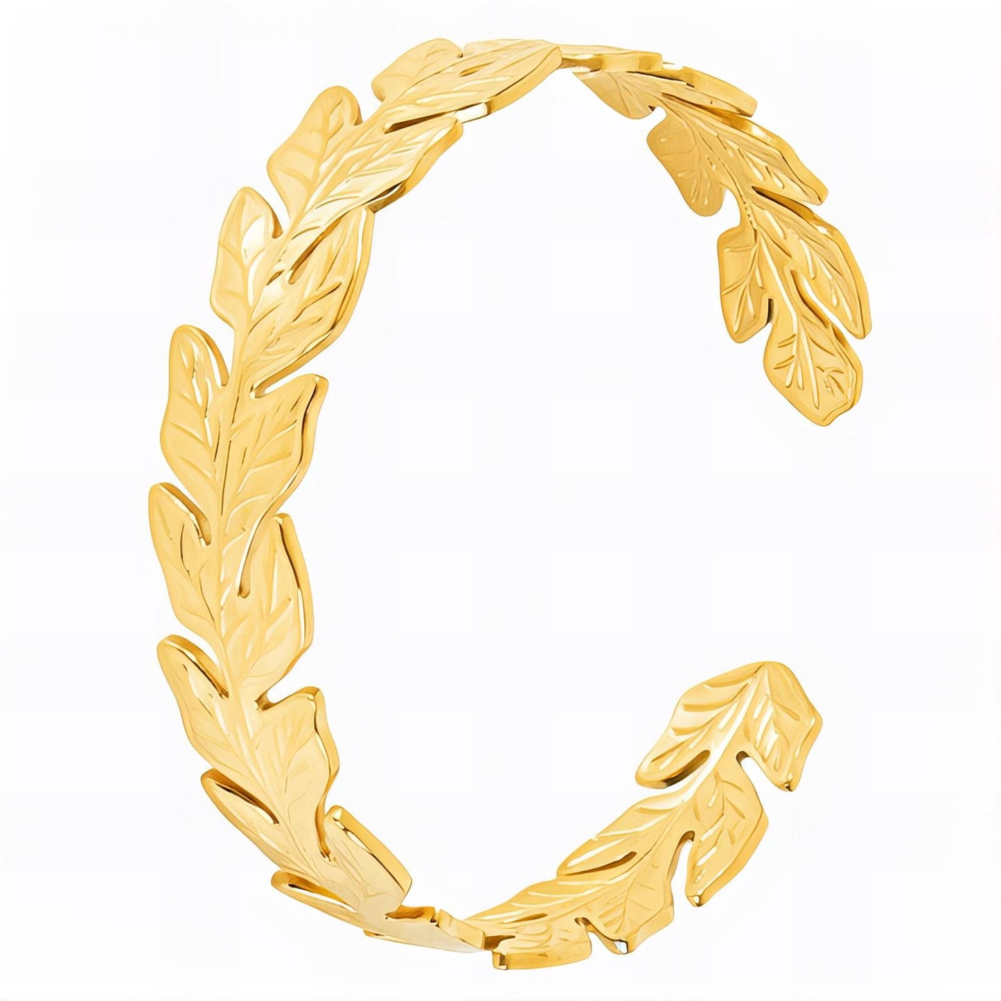 Leaves Bracelet, 18K Gold Plated Steel
