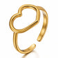 Heart Ring, 18K Gold Plated Steel