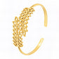 Leaves Bracelet, 18K Gold Plated Steel