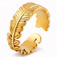 Leaf Ring, 18K Gold Plated Steel
