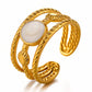 Ring, 18K Gold Plated Steel