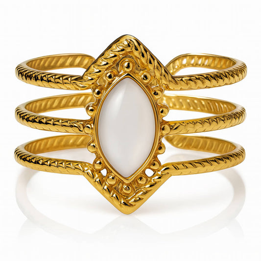 Ring, 18K Gold Plated Steel