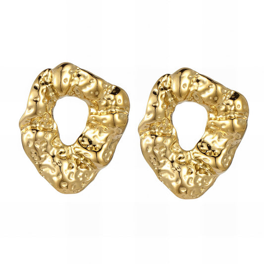 Earrings, 18K Gold Plated Steel