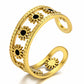 Flowers Ring, 18K Gold Plated Steel