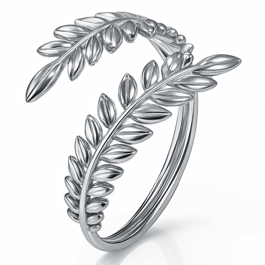 Leaves Ring, Stainless Steel