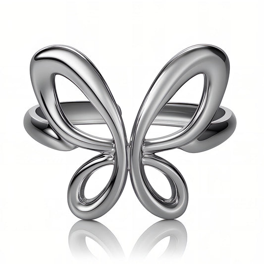 butterfly Ring, Stainless Steel