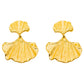 Ginkgo leaf  Earrings, 18K Gold Plated Steel