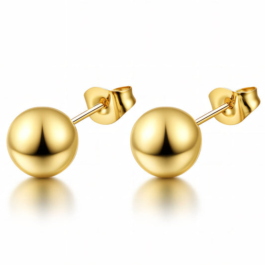 Earrings, 18K Gold Plated Steel