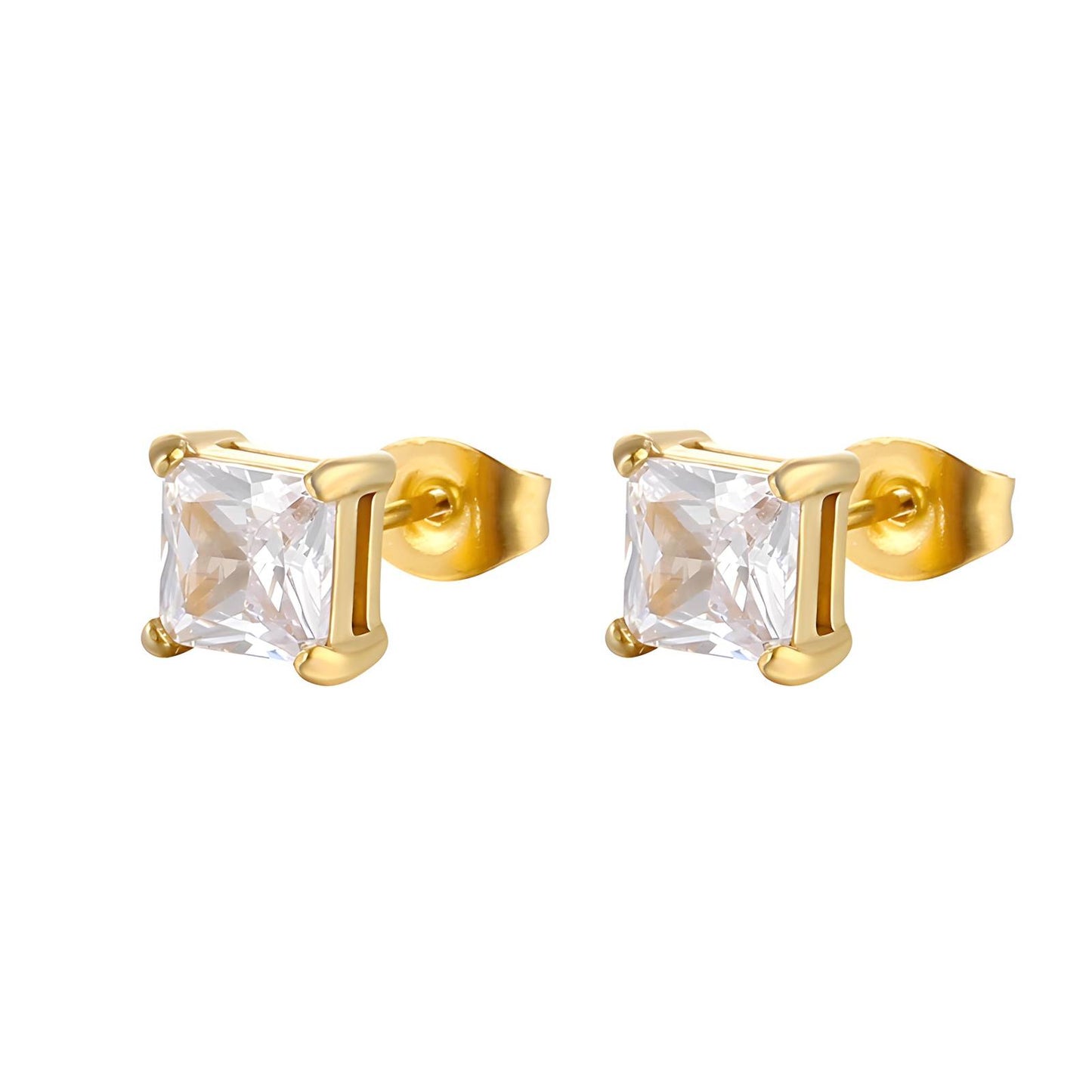 Earrings, 18K Gold Plated Steel