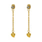 Hearts Earrings, 18K Gold Plated Steel
