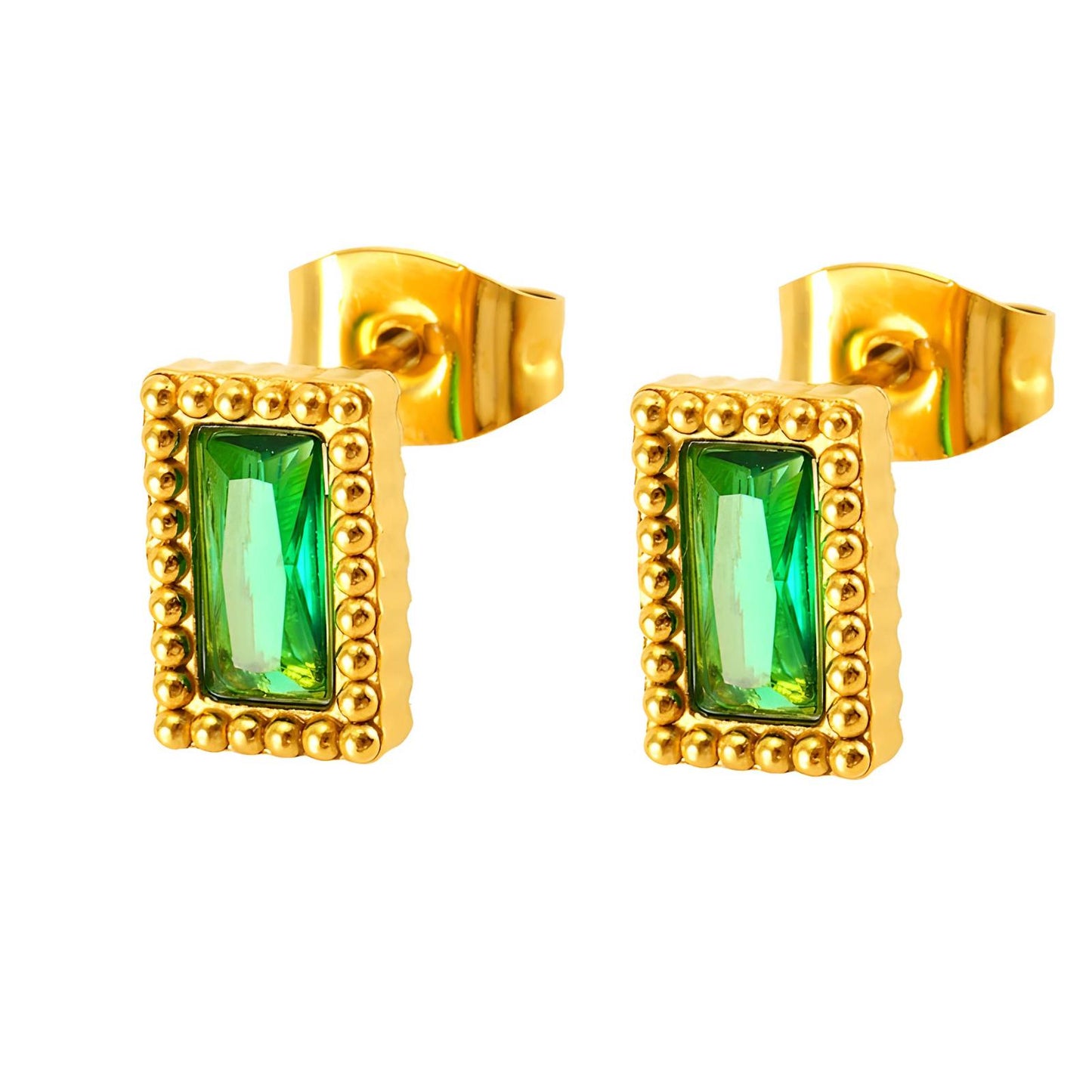 Earrings, 18K Gold Plated Steel