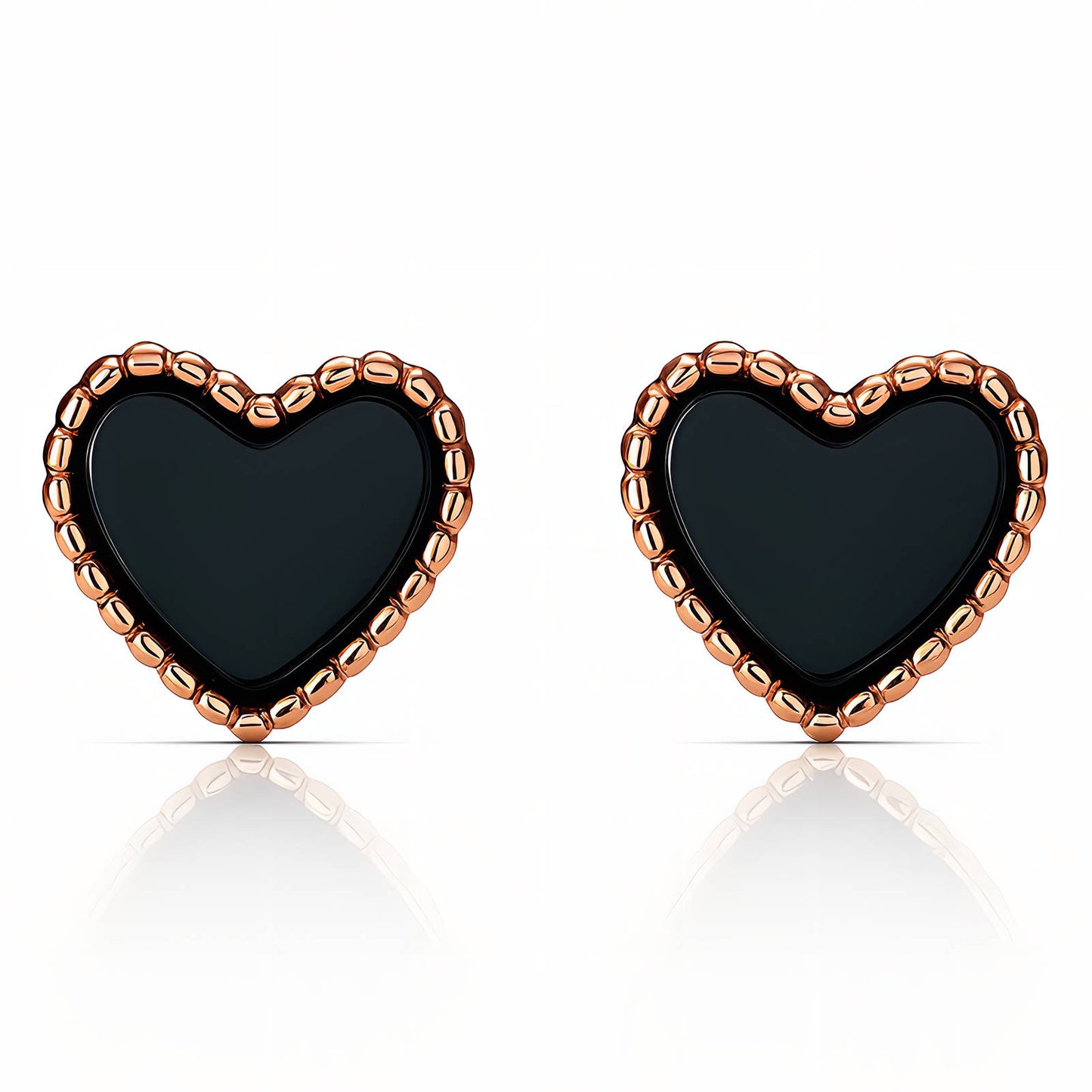 Hearts Earrings, 18K Gold Plated Steel
