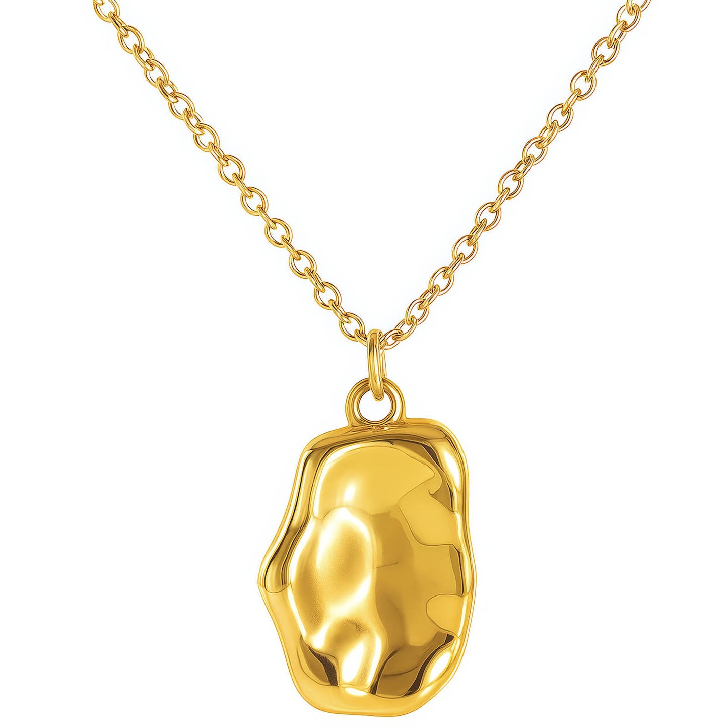 Necklace, 18K Gold Plated Steel