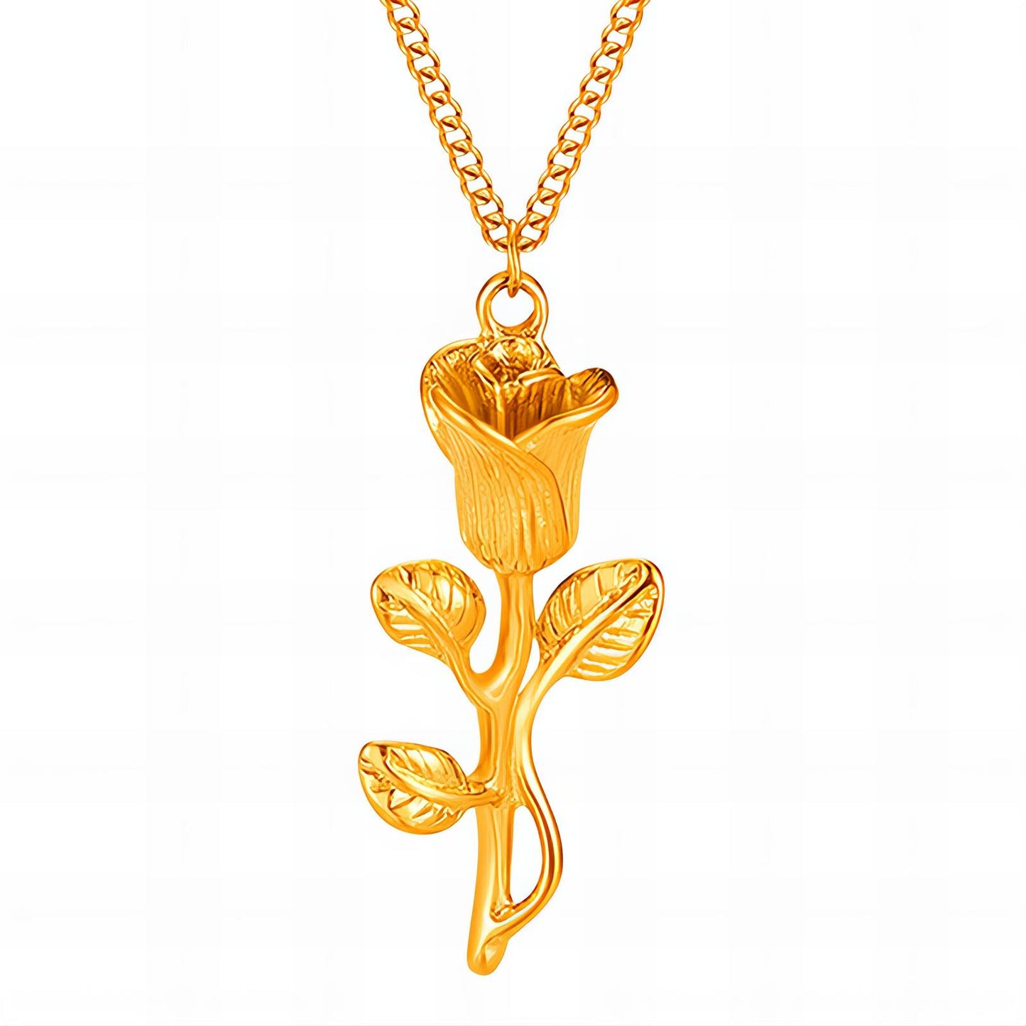 Flower Necklace, 18K Gold Plated Steel