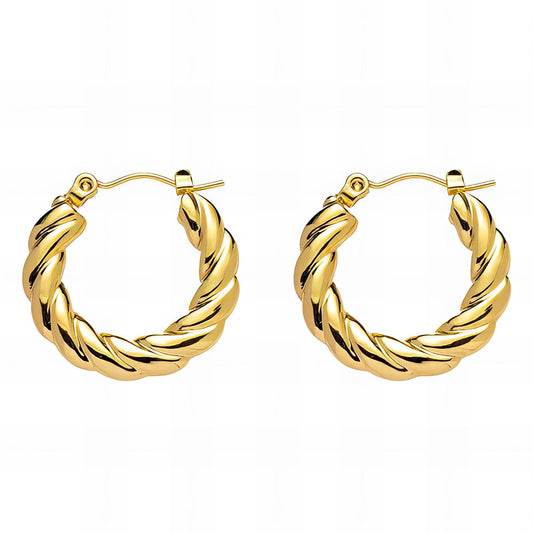 Earrings, 18K Gold Plated Steel