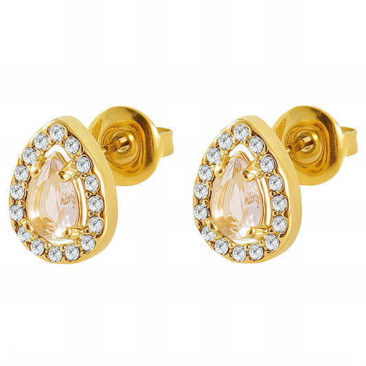 Earrings, 18K Gold Plated Steel